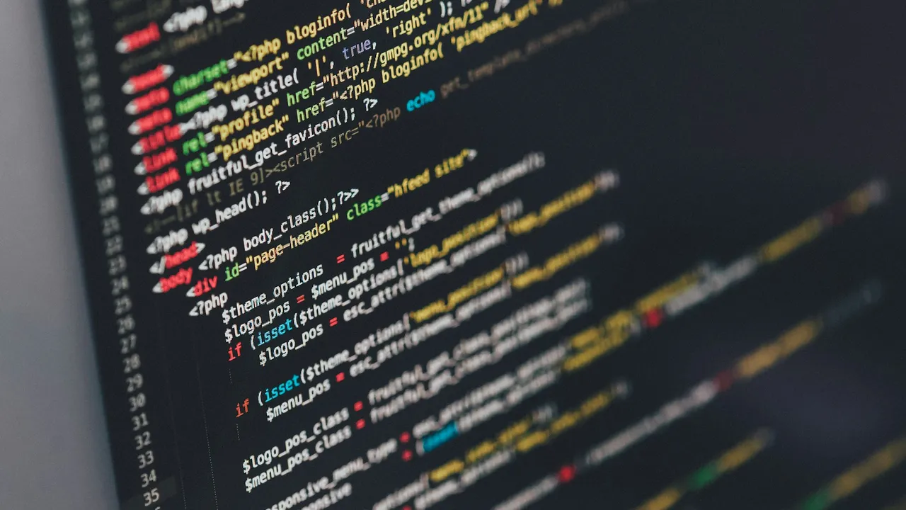 Close-up of WordPress theme PHP code in a code editor