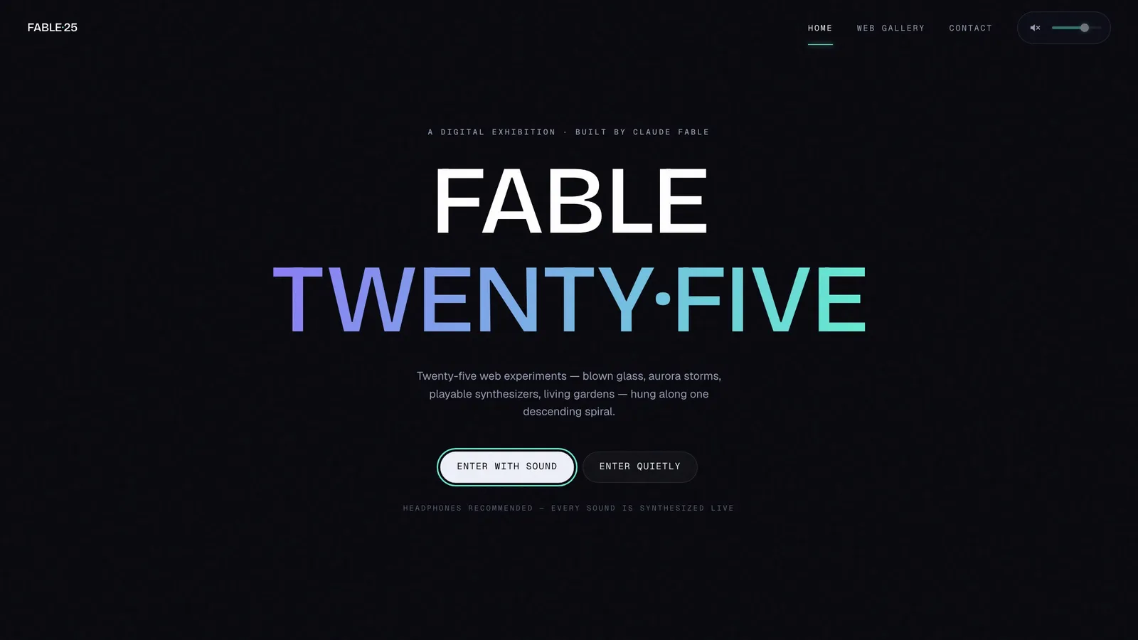 Homepage of FABLE 25