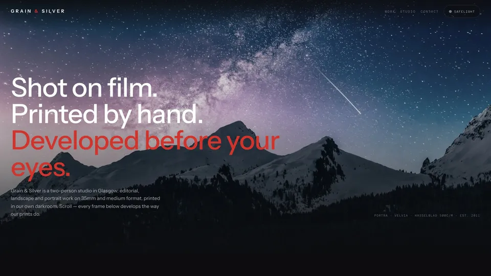 Homepage of GRAIN & SILVER — Photography