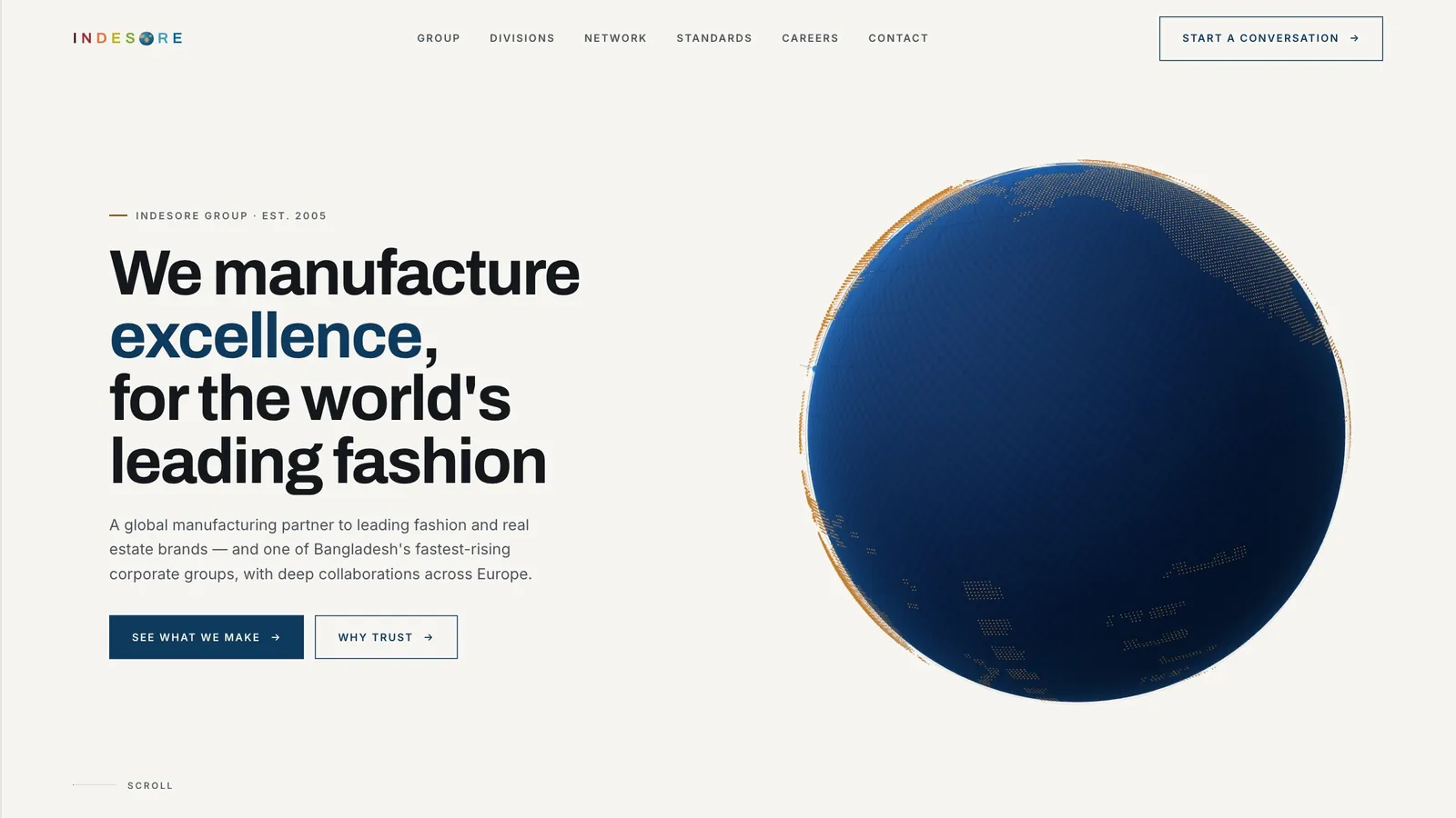 Homepage of INDESORE GROUP