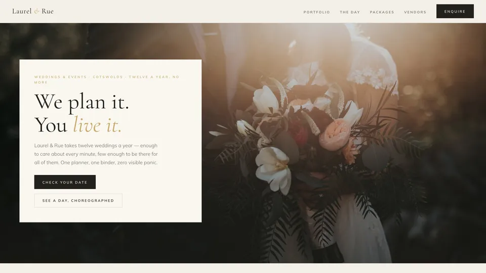 Homepage of LAUREL & RUE — Events
