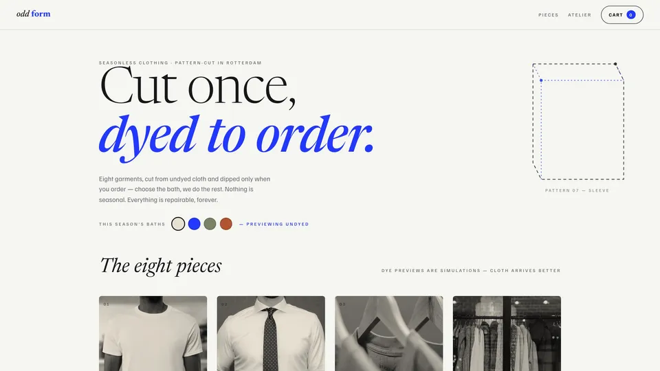 Homepage of ODD FORM — Fashion