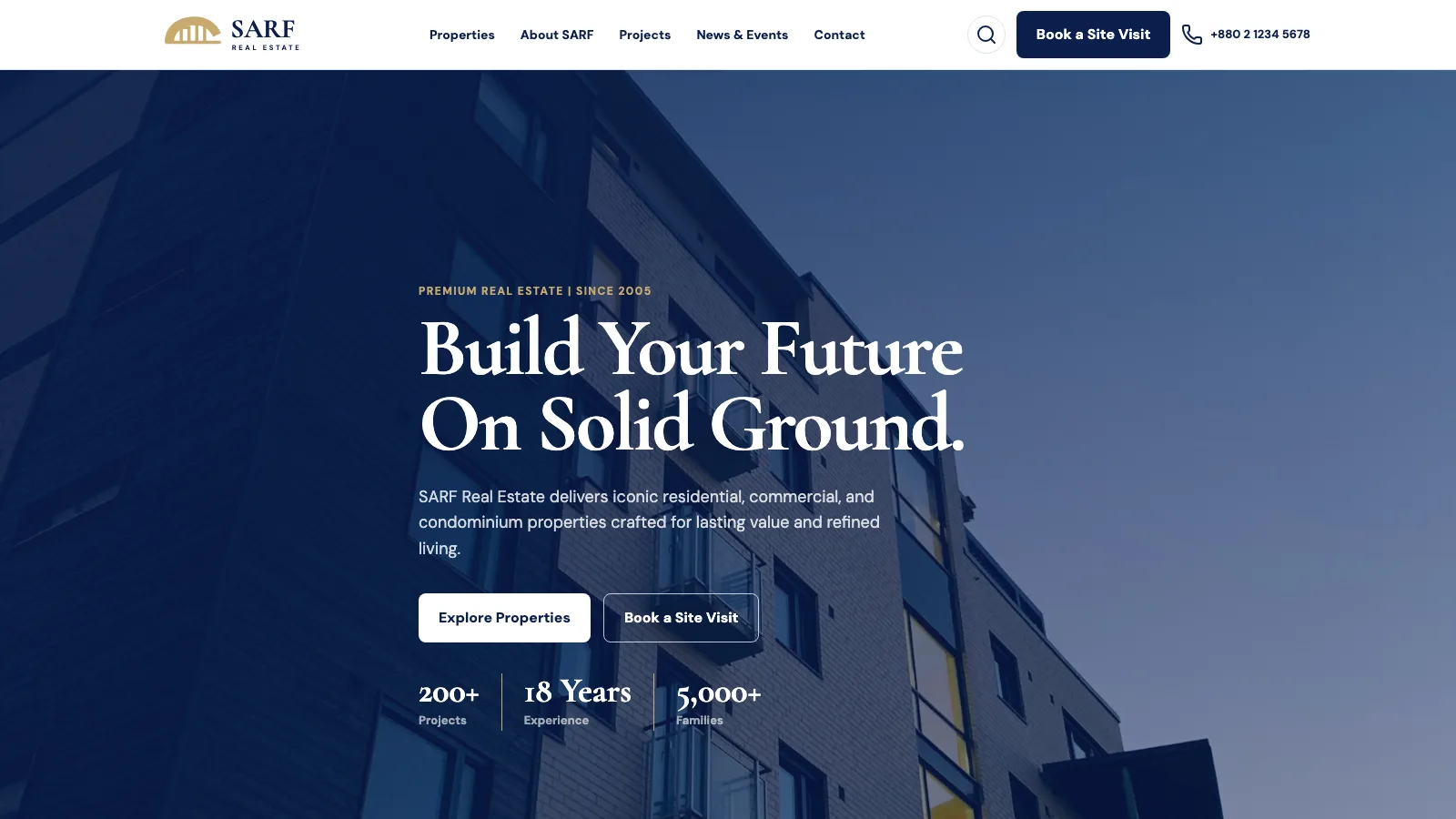 Homepage of SARF REAL ESTATE