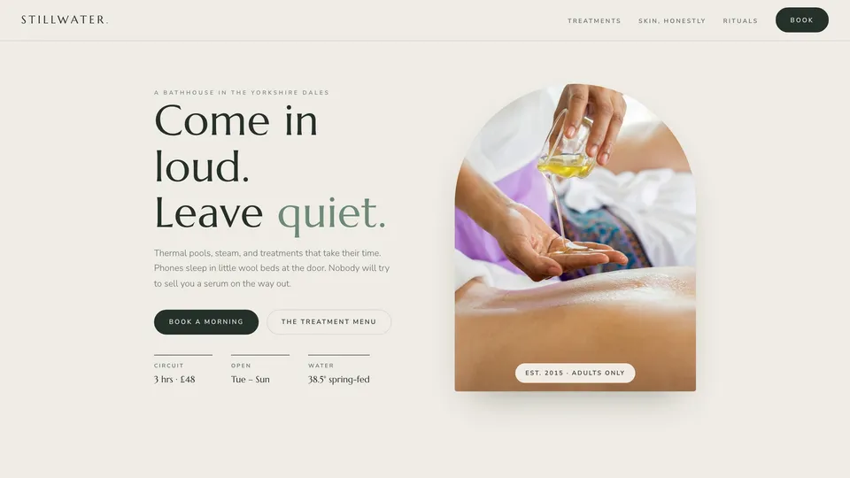 Homepage of STILLWATER — Wellness