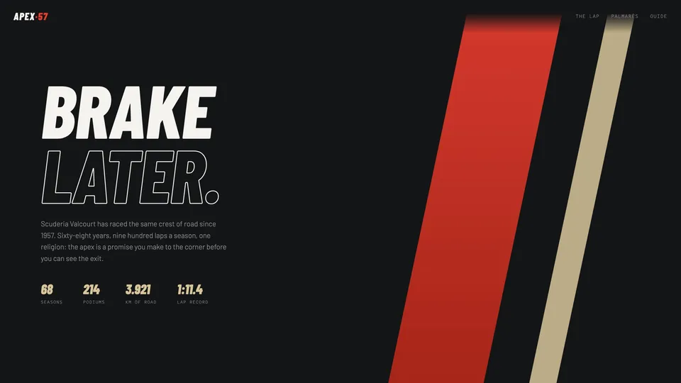 Homepage of the APEX template