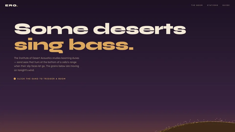 Homepage of the ERG template