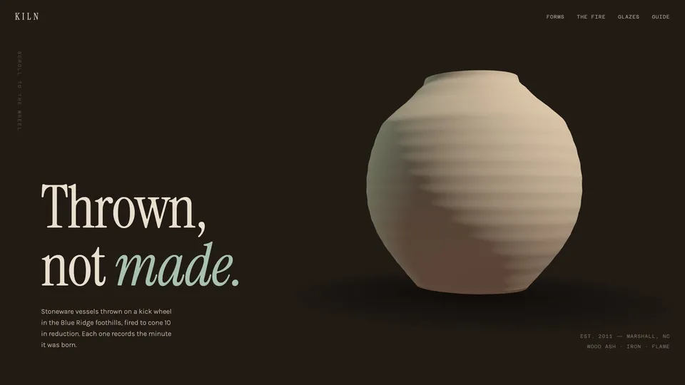 Homepage of the KILN template