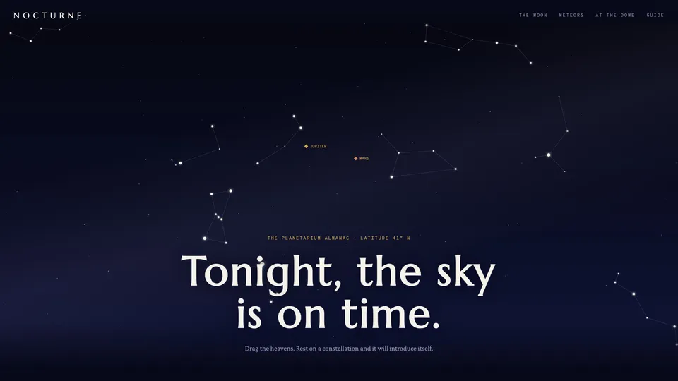 Homepage of the NOCTURNE template