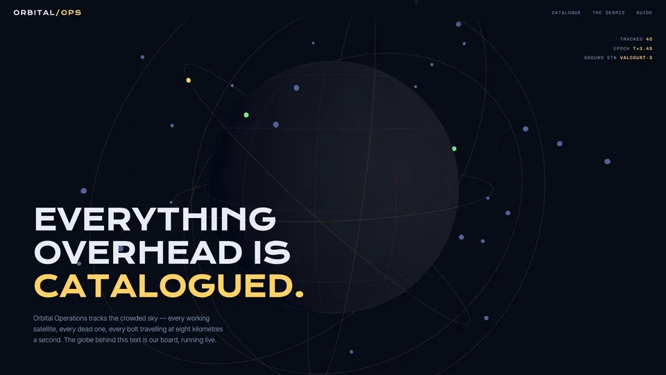 Homepage of the ORBITAL template